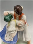 Herend Hungary Figurine Man and Woman Washing Hair