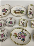 (15) Pieces Herend Hungary Porcelain Mix Trinket Dishes