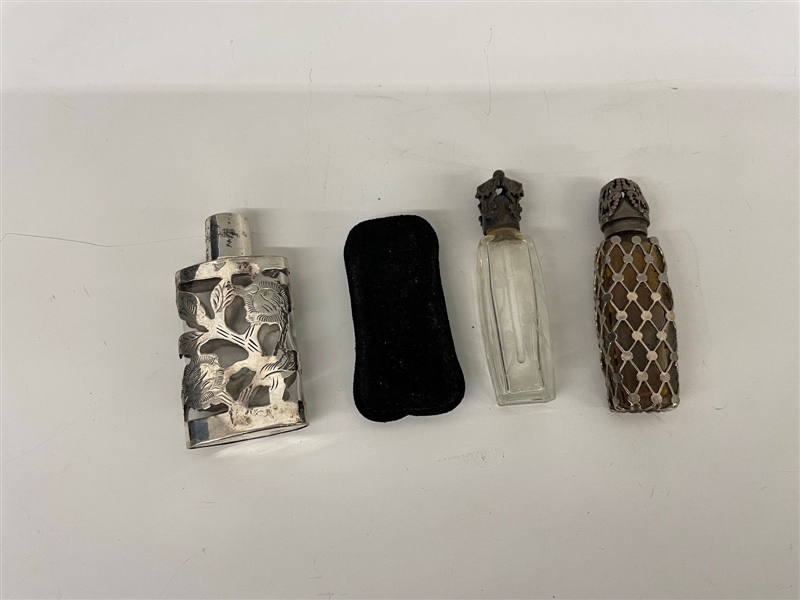 (3) Perfumes Mexican Sterling Overlay, Others