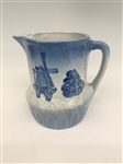 Blue and White Stoneware Pitcher