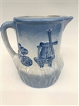 Blue and White Stoneware Pitcher