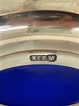 Victorian Silver Plate Butter Dish With Cobalt Blue Insert