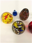 (6) Glass Paperweights Unsigned