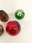 (6) Glass Paperweights Unsigned