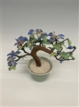 (3) Glass Bonsai Tree Cloisonne, Jade
