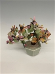 (3) Glass Bonsai Tree Cloisonne, Jade