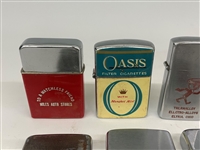 (10) Lighters (1) Pack of Antique Cigarettes