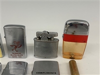 (10) Lighters (1) Pack of Antique Cigarettes