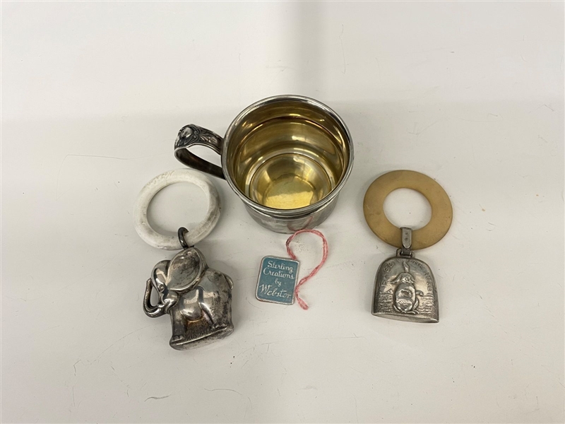 (3) Sterling Silver Baby Items