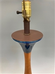 Mid Century Modern Lava Drip and Teak Table Lamp