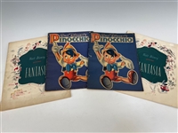 (2) Fantasia Programs 1940, (2) Walt Disney Pinocchio Coloring Books 1937