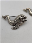 Brookcraft Sterling Silver Fish Brooches