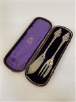 Gorham Sterling Silver Medallion Pastry Fork and Master Butter Knife in Display Case