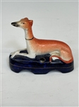 Vintage Staffordshire Greyhound Inkwell Pen holder and Figurines