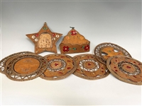 (8) Birch Bark Porcupine Quills Trays and Baskets