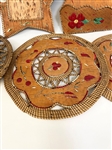 (8) Birch Bark Porcupine Quills Trays and Baskets