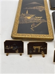 Group of Japanese Champleve Place Card Holders and Cigarette Cases