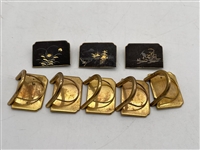 Group of Japanese Champleve Place Card Holders and Cigarette Cases