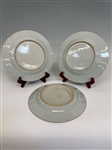 (3) Kangxi Famille Plates With Flowers Chinese Porcelain 