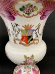 Pair of French Armorial Lidded Urns With Coat of Arms English Crest 