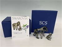 Swarovski Sculpture Endangered Wildlife Gorillas A 9100 in Original Box