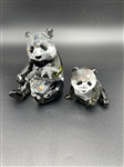 Swarovski Crystal Endangered Wildlife Pandas With COA and Box
