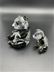 Swarovski Crystal Endangered Wildlife Pandas With COA and Box