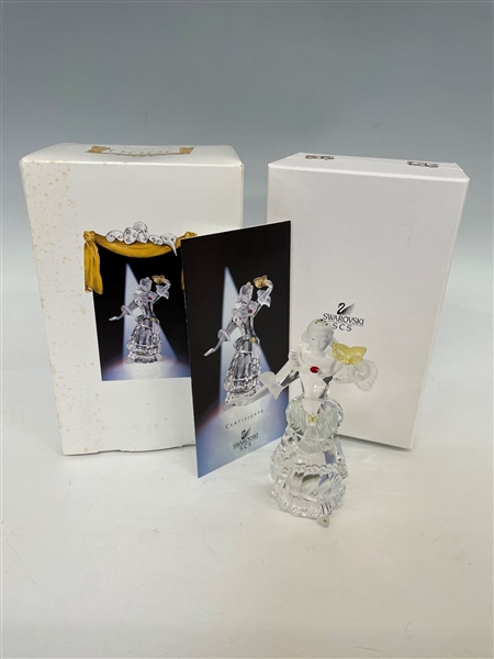 Swarovski Crystal 2000 Masquerade Columbine COA and Box