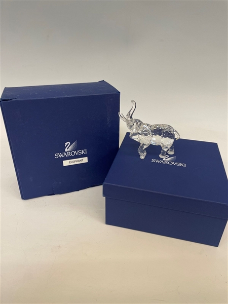Swarovski Crystal Mother Elephant With COA and Box