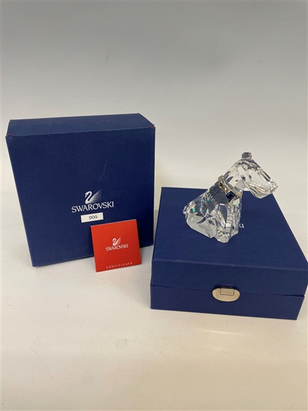 Swarovski Crystal Dog With COA and Original Box