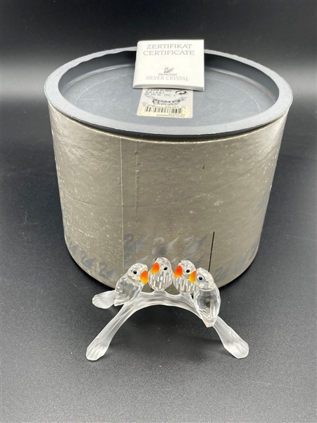 Swarovski Crystal Baby Lovebirds Color With COA and Box