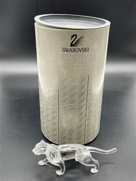 Swarovski Crystal Leopard With Box