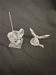 (6) Swarovski Crystal Figurines: Whale, Hippo, Goldfish, Butterfly, Mouse