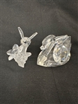 (6) Swarovski Crystal Figurines: Poodle, Fawn, Hedgehog, Horse, Swan, Bee on Flower