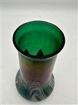 Signed Austrian Green Favrile Glass Vase