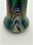 Signed Austrian Green Favrile Glass Vase