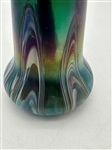 Signed Austrian Green Favrile Glass Vase