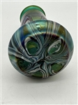 Signed Austrian Green Favrile Glass Vase