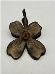 North and Judd Mfg. Art Nouveau Bronze Clover Desk Clip