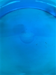 Steuben Blue Glass Console Set: Bowl and Candle Sticks
