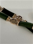 14k Gold Accent Jade Bracelet and Jade Ring