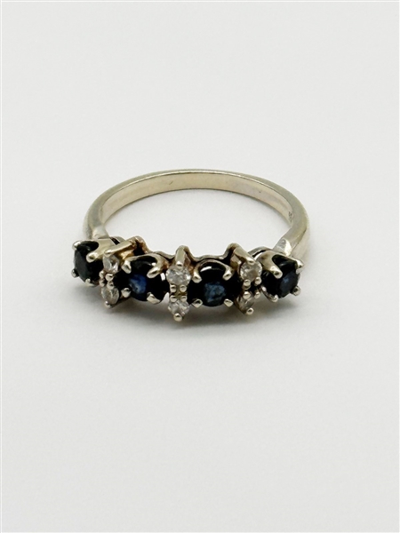 14k White Gold Diamonds and Sapphires