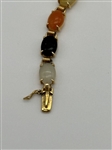 14k Gold and Multi Colored Jade Bracelet