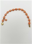 14k Gold Coral Cabochon Bracelet