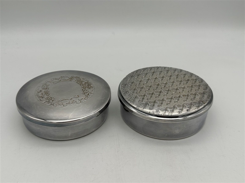 (2) Silver Plate Dresser Boxes; Hans Jensen, Kirk Intl.