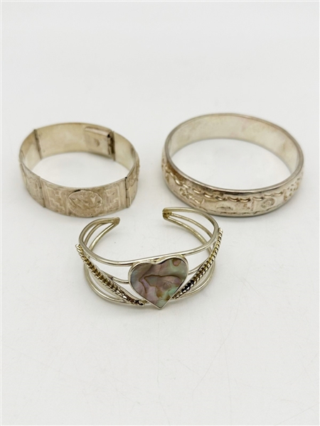 (3) Mexican Sterling Silver Bracelets