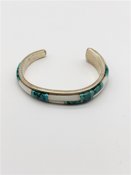 Wilbur Yazzie Turquoise Sterling Silver Cuff Bracelet