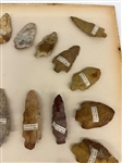 Group of Arrowheads from Yazoo County Mississippi 1894 in Display Case