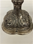 Pair Baroque Silver High Repousse Putti Candle Sticks