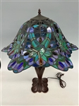 Leaded Shade Table Lamp Unusual Shape